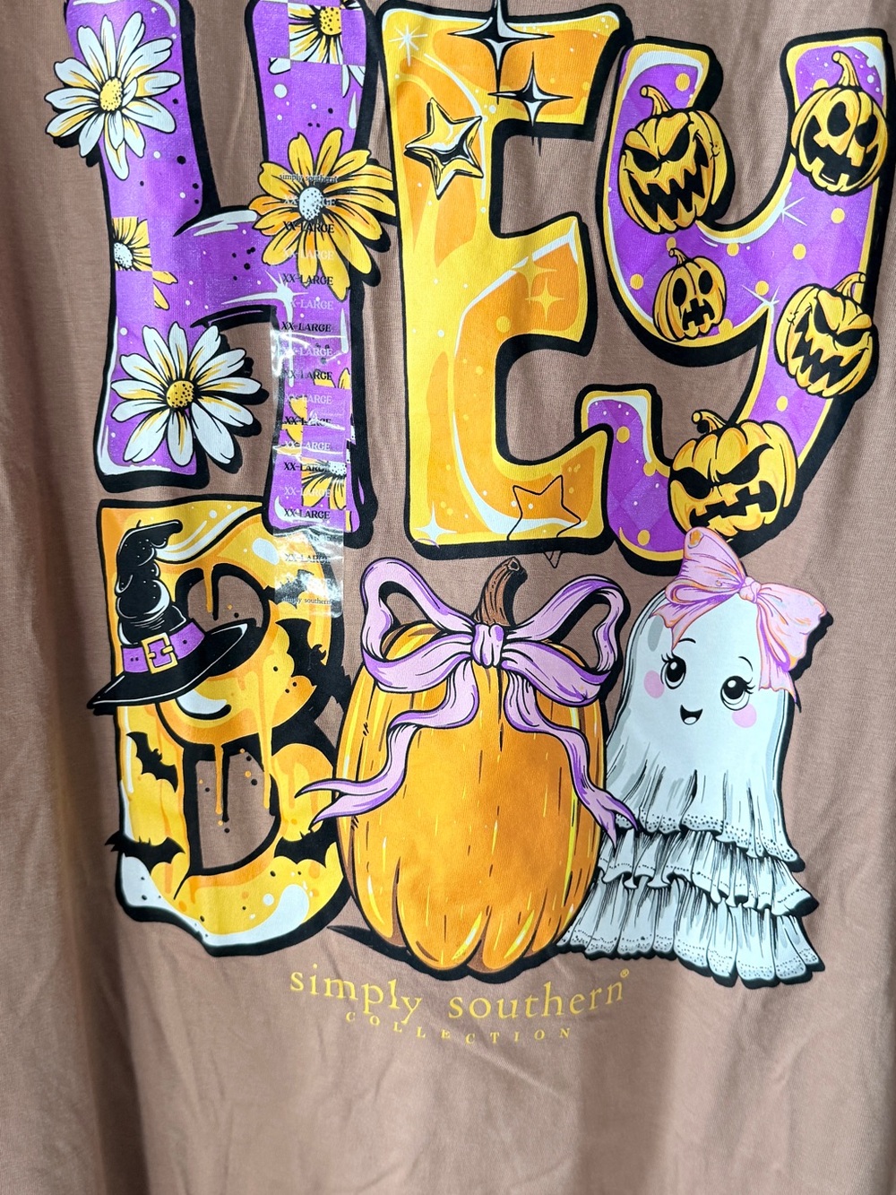 Simply Southern Dusty Rose Halloween 'Hey Boo' Graphic Tee - Picture 2 of 5
